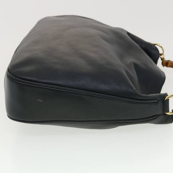 GUCCI Bamboo Hand Bag Leather 2way Navy 001.7265.1577 Auth yk6678B - Picture 3 of 16